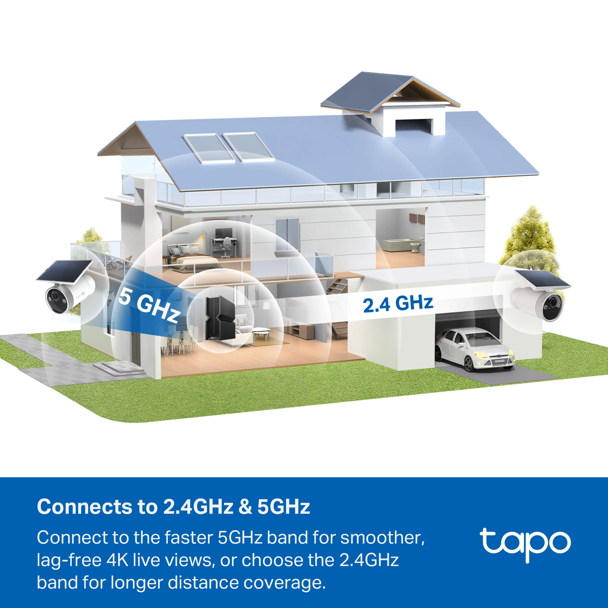 MagCam 4K Built-In Solar Outdoor Camera with Smart HomeBase Bundle, Tapo C465 4-Pack + H500 - Image 3