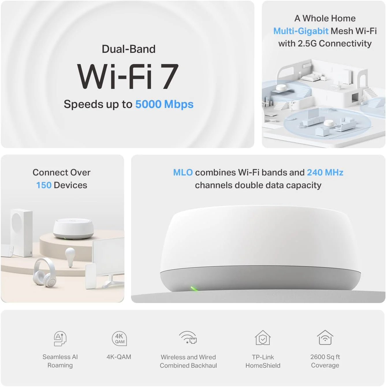 Deco 7 Outdoor Dual-Band Wi-Fi 7 Mesh Bundle, Deco BE25 3-pack & BE25-Outdoor - Image 3